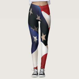 Leggings Les Etats-Unis ondulant le drapeau