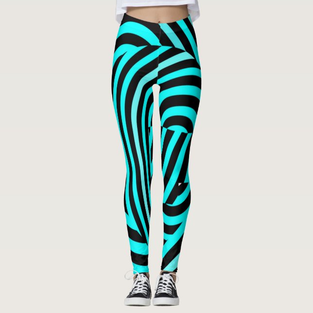 Leggings Les fameuses bandes de tigre bleu (Devant)