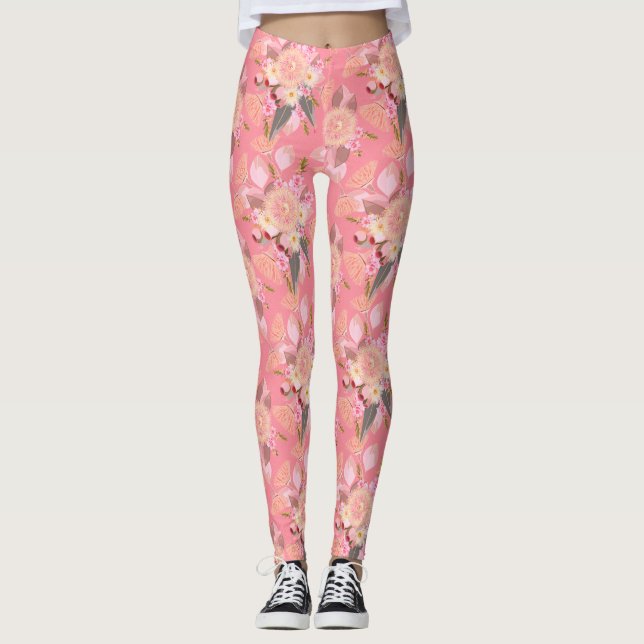 Leggings Les fleurs australiennes d'Eucalyptus (Devant)