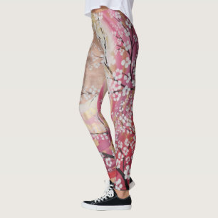 Leggings Les fleurs de cerisier de Sakura de rose d'or de