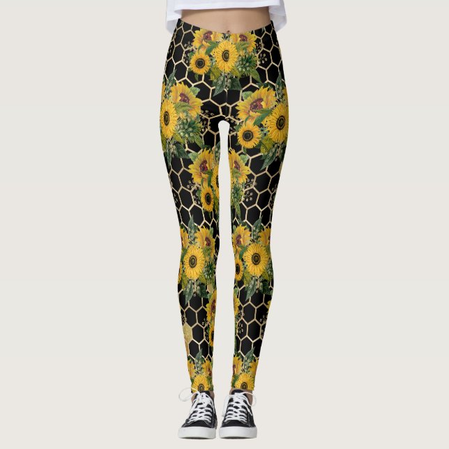 Leggings Les Fleurs De Soleil Se Transforment Naturellement (Devant)