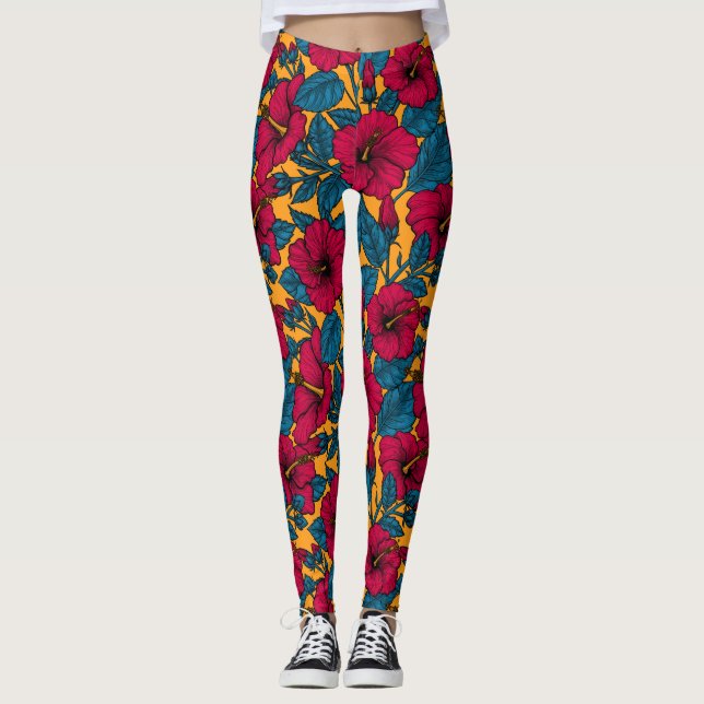 Leggings Les fleurs d'Hibiscus (Devant)
