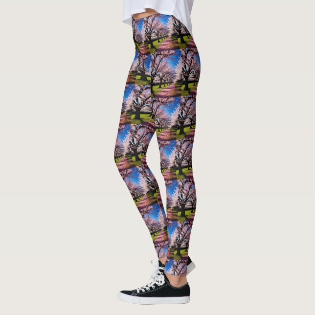 Leggings "Les fleurs en fleurs : les rangées de cerisiers a (Gauche)