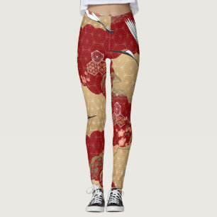 Leggings Les fleurs japonaises de kimono