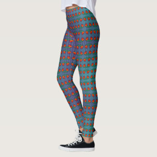 Leggings Les fleurs rouges ont le blues