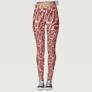 Leggings Les formes abstraites rouge et orange se mélangent
