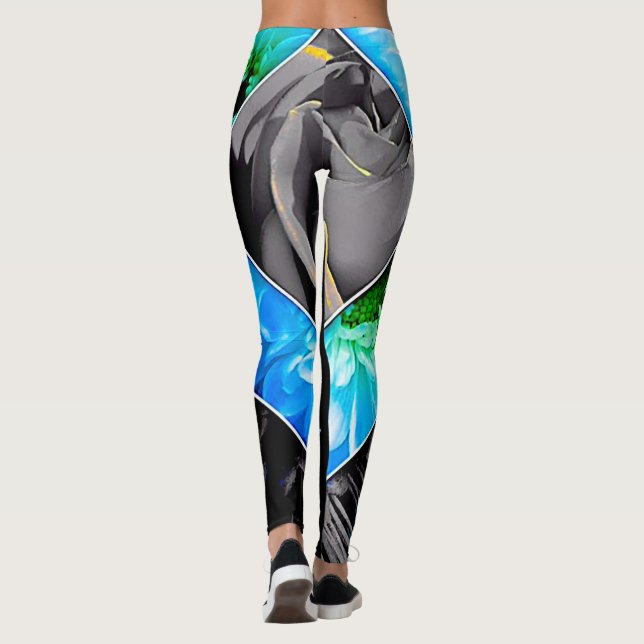 Leggings Les guêtres Bots" Rockinroll "des femmes de fleur (Dos)