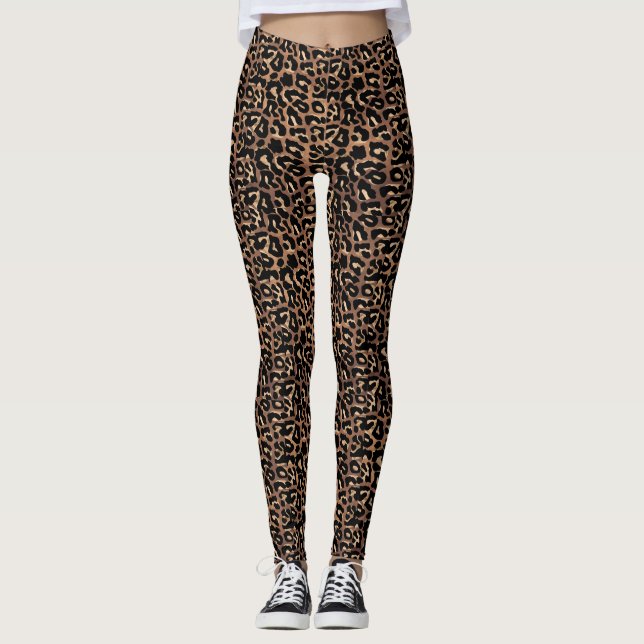 Leggings Les guêtres Brown des femmes d'empreinte de (Devant)