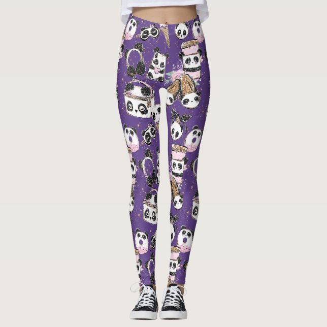 Leggings Les guêtres de divas de panda et la culotte (Devant)