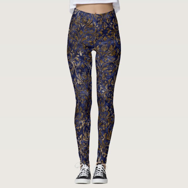 Leggings Les guêtres des femmes de damassé de velours de (Devant)