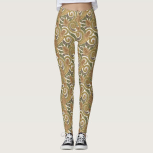 Leggings Les guêtres des femmes de Paisley d'or