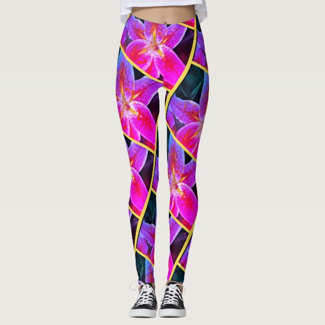 Leggings Les guêtres faites sur commande des femmes, motif (Devant)
