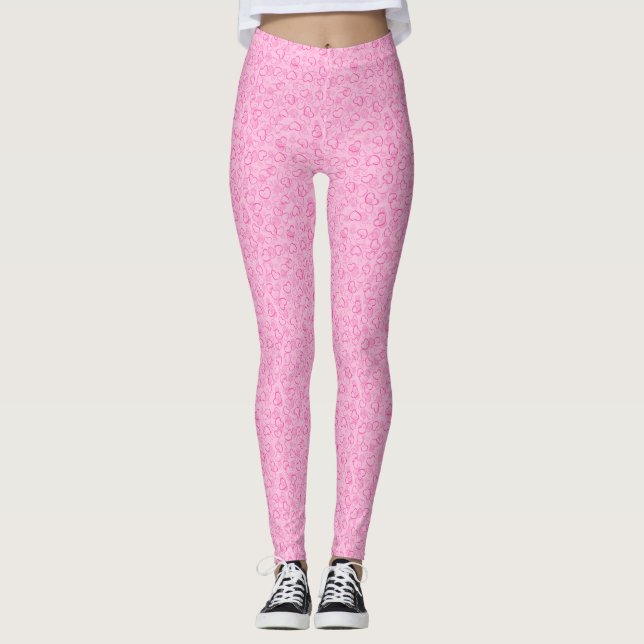 Leggings Les jambes des femmes des Coeurs roses (Devant)
