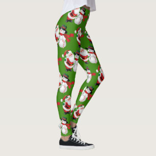 Leggings Les Jambes des femmes du Père Noël Snowman