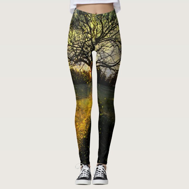 Leggings Les lucioles magiques paysage onirique (Devant)