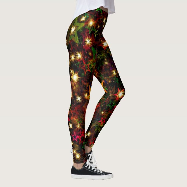 Leggings Les lumières des étoiles de Noël coordonnées avec  (Droite)