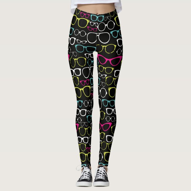 Leggings Les lunettes en verre ont modelé le noir de (Devant)