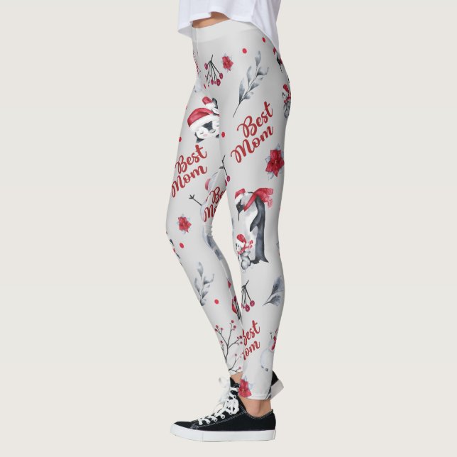 Leggings Les Meilleurs Pingouins de Noël (Gauche)
