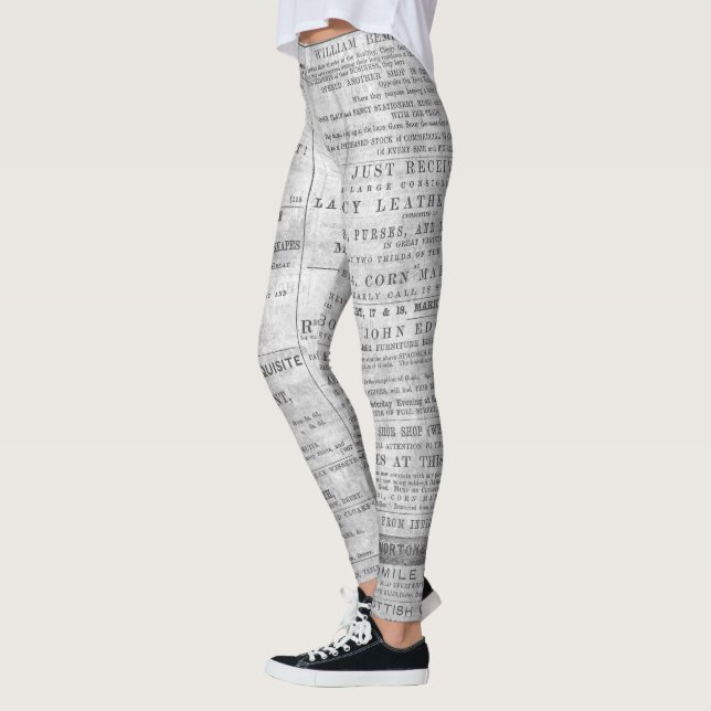 Leggings Les nouvelles de journal impriment le carreau (Gauche)