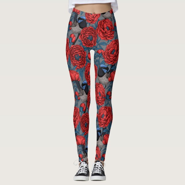 Leggings Les pivoines et les brunes (Devant)
