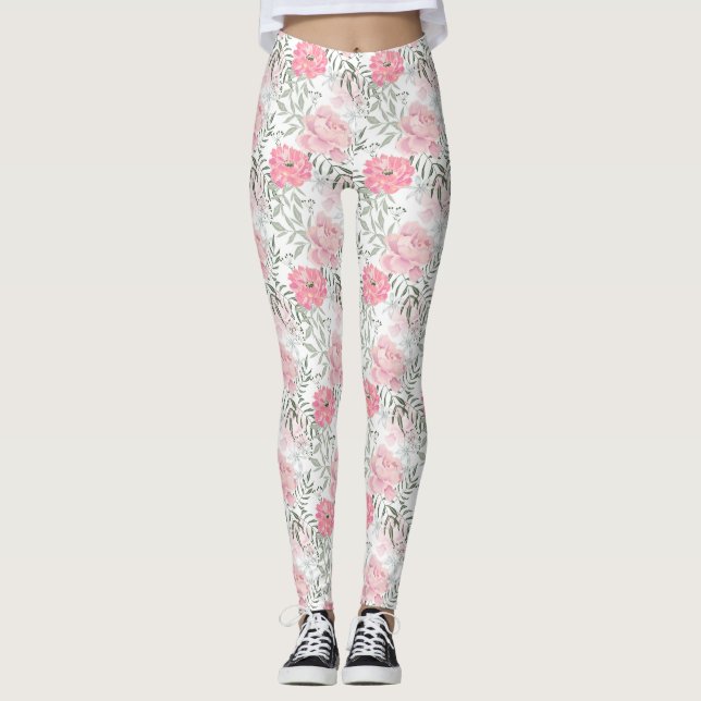 Leggings Les pivoines roses (Devant)