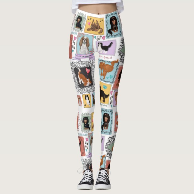 Leggings Les quatre Cavalier King Charles Spaniels (Devant)