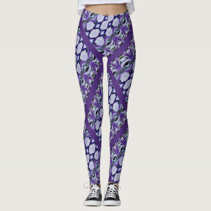 Leggings Les rayures de Chrissy dans le pourpre