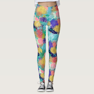 Leggings Les récifs coraliens et les tortues d'océan coloré