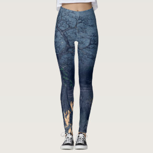 Leggings Les renards au sanctuaire de nuit Ukiyo-e Art japo