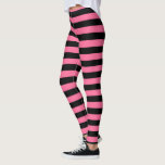 Leggings Les tripes roses et noires<br><div class="desc">art numérique Abstrait de rayures roses et noires</div>