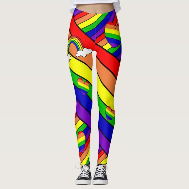 Leggings Lesbian LGBT Pride Arc-en-ciel (Devant)