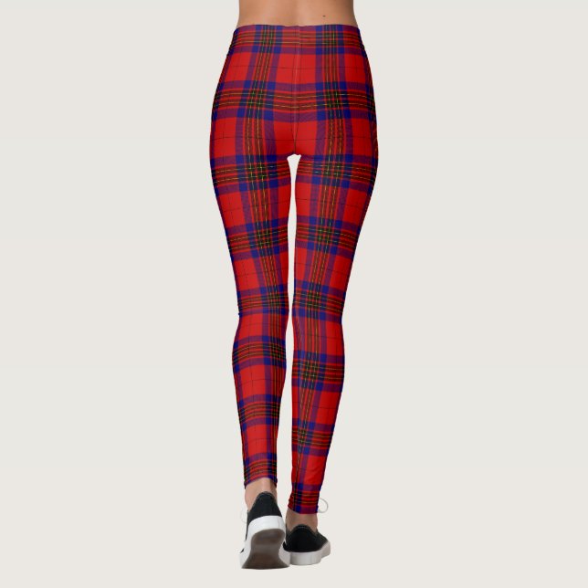 Leggings Leslie tartan rouge bleu violet plaid (Dos)