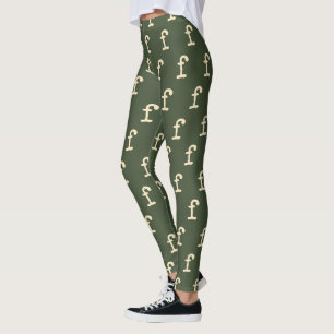 Leggings LETTRE MONOGRAPHIQUE MOYENNE Typographie Vert