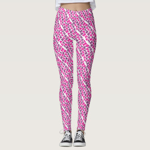 Leggings Lettres alphabet motif violet rose
