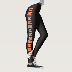 Leggings Lettres de typographie Pom-pom girl-orange