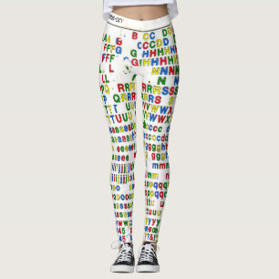 Leggings Lettres latines ABC d'alphabet primaire coloré