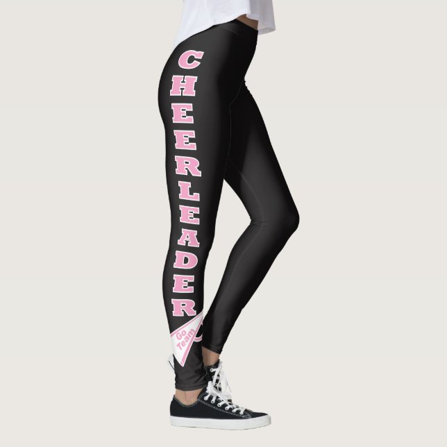 Leggings Lettres roses de typographie de pom-pom girl (Droite)