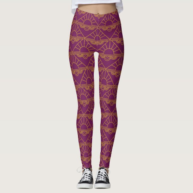Leggings Lever de soleil Art déco (Devant)