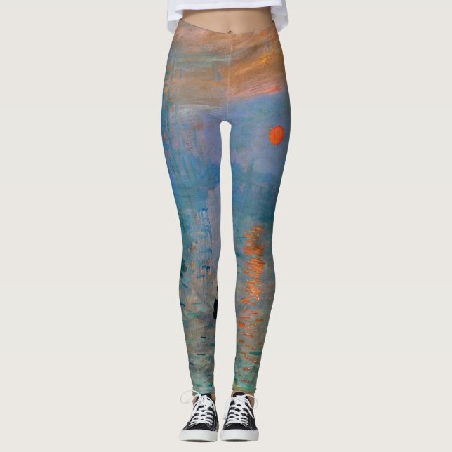Leggings Lever de soleil d'impression par Claude Monet (Devant)