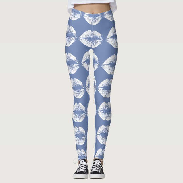 Leggings Lèvres blanches #6 (Devant)