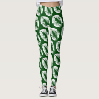 Leggings Lèvres blanches Vert moderne