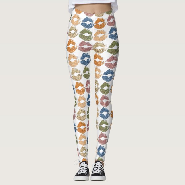 Leggings Lèvres colorées élégantes (Devant)
