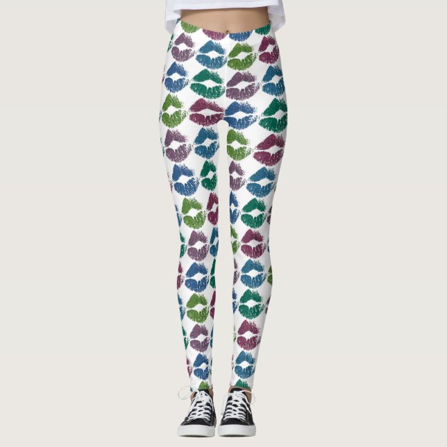 Leggings Lèvres colorées élégantes #10 (Devant)