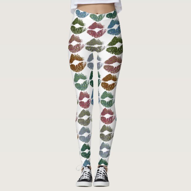 Leggings Lèvres Colorées Élégantes #15 (Devant)