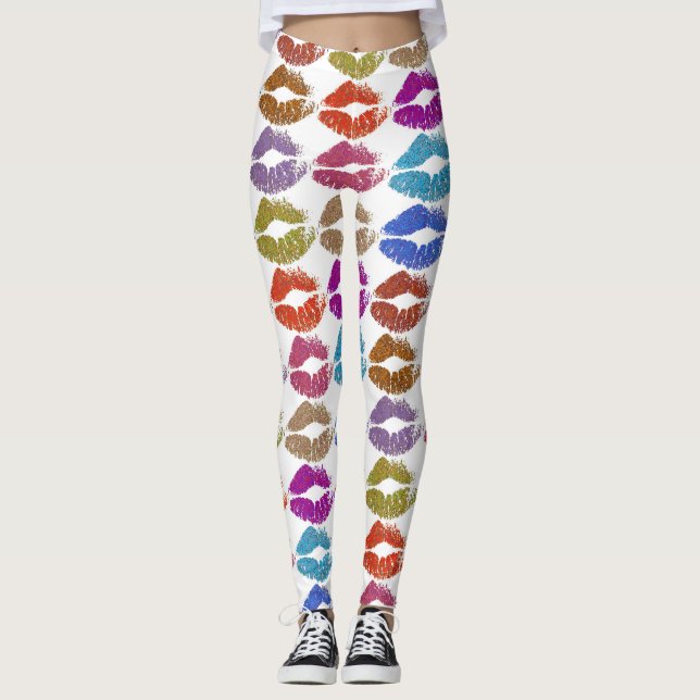 Leggings Lèvres Colorées Élégantes #24 (Devant)