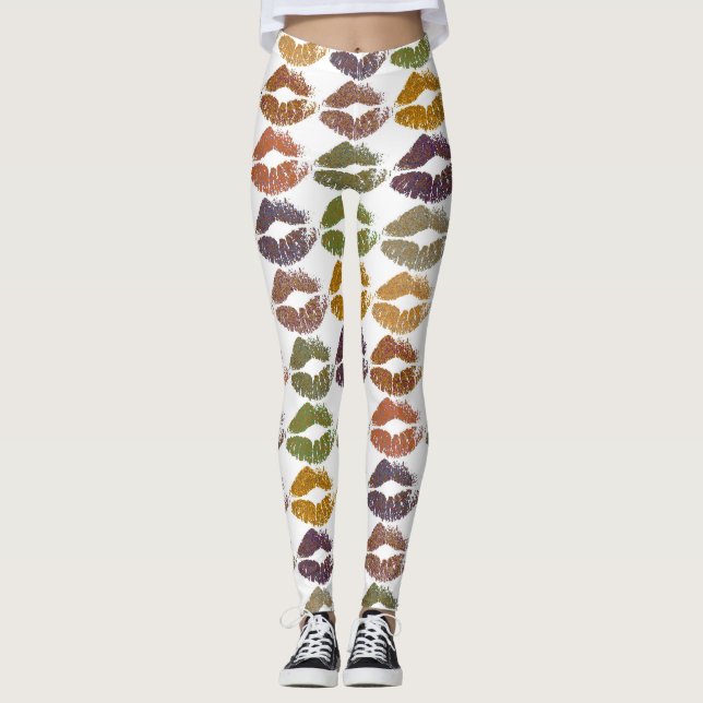 Leggings Lèvres colorées élégantes #25 (Devant)