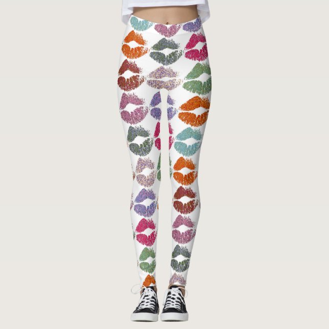 Leggings Lèvres Colorées Élégantes #27 (Devant)