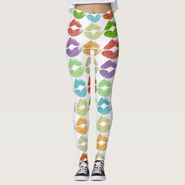 Leggings Lèvres colorées élégantes #5 (Devant)