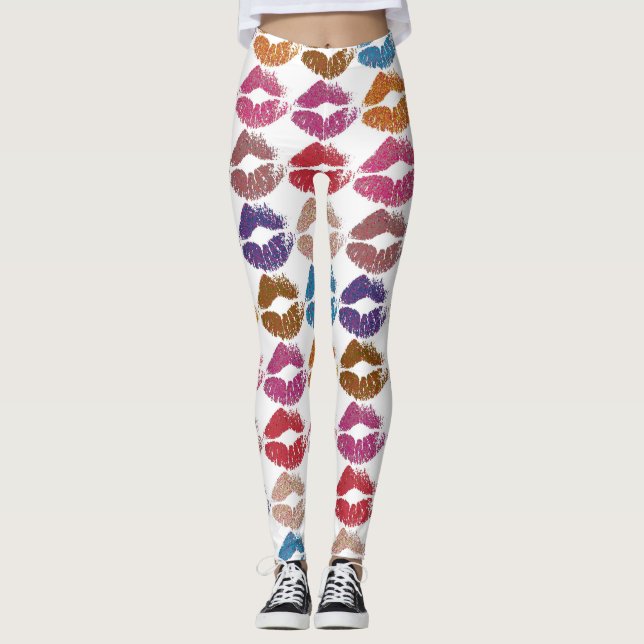 Leggings Lèvres Colorées Élégantes #6 (Devant)