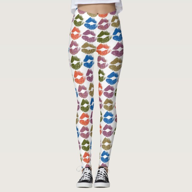 Leggings Lèvres Colorées Élégantes #8 (Devant)